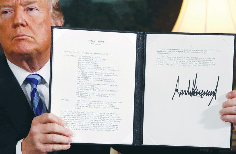 US PRESIDENT Donald Trump ends the JCPOA.  (credit: REUTERS)