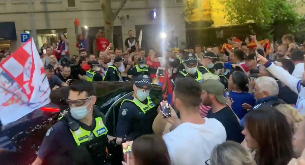 Australian Police Tear Gas Pro-Djokovic Crowd After Legal Win