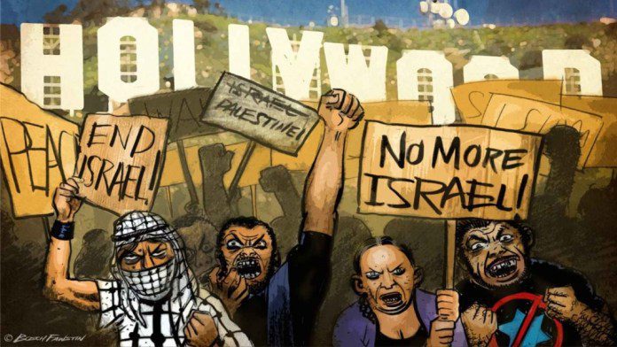 cartoon of anti-Semitic protesters