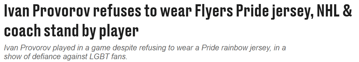 NHL Players Who Refuse to Wear Pride Jerseys Are Facing Authoritarian Media Backlash 63 Screenshot 2023 03 23 153840 NHL Players Who Refuse to Wear Pride Jerseys Are Facing Authoritarian Media Backlash