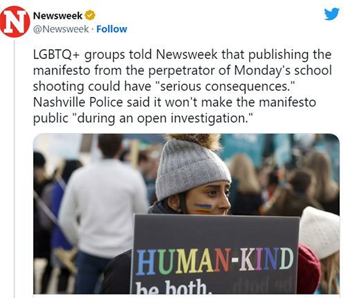 newseew The Nashville Shooting, the Violent Rhetoric of the Trans Movement and Mass Media's Hypocritical Coverage of it All