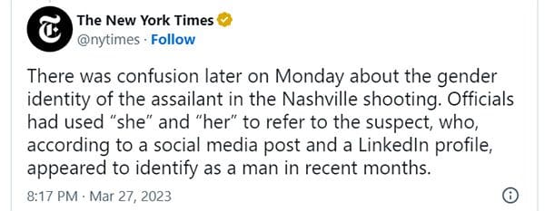 The Nashville Shooting, the Violent Rhetoric of the Trans Movement and Mass Media's Hypocritical Coverage of it All 56 nytimes The Nashville Shooting, the Violent Rhetoric of the Trans Movement and Mass Media's Hypocritical Coverage of it All